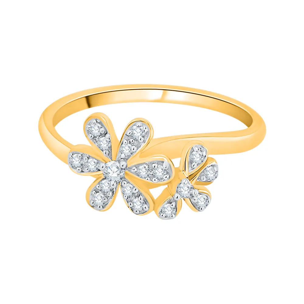 KATARINA 1/8 cttw Bypass Shank Diamond Floral Ring