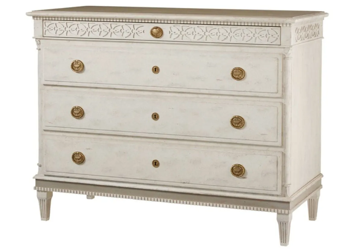 LARGE GUSTAVIAN 4-DRAWER COMMODE