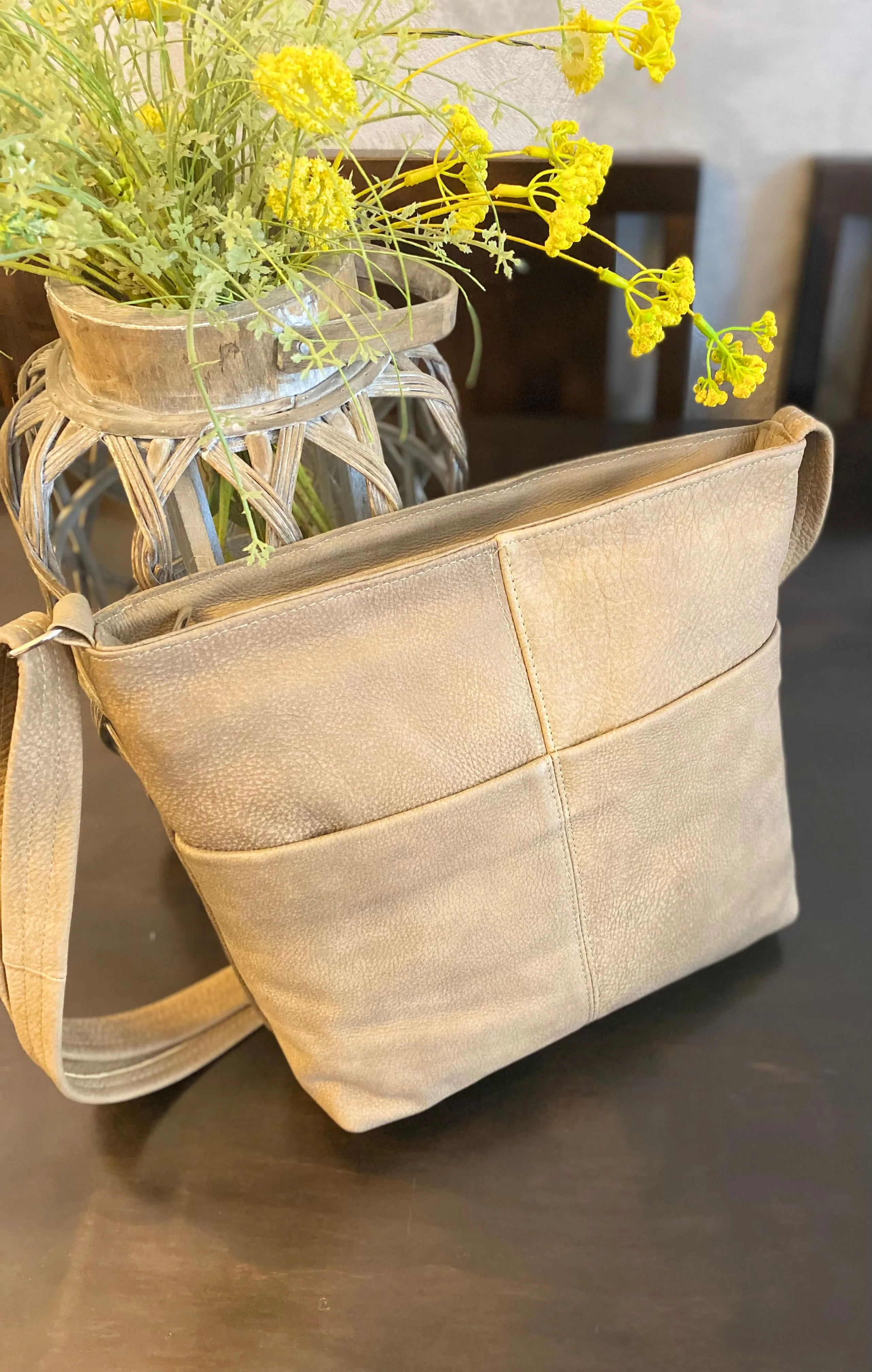 Leather messenger bag .  Black Tote bag. Work bag