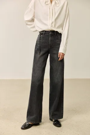 LILY Vintage Mid-High Waist Cotton Cropped Jeans