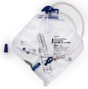 McKesson Urinary Drain Bag with Anti-Reflux Valve, 2000 mL