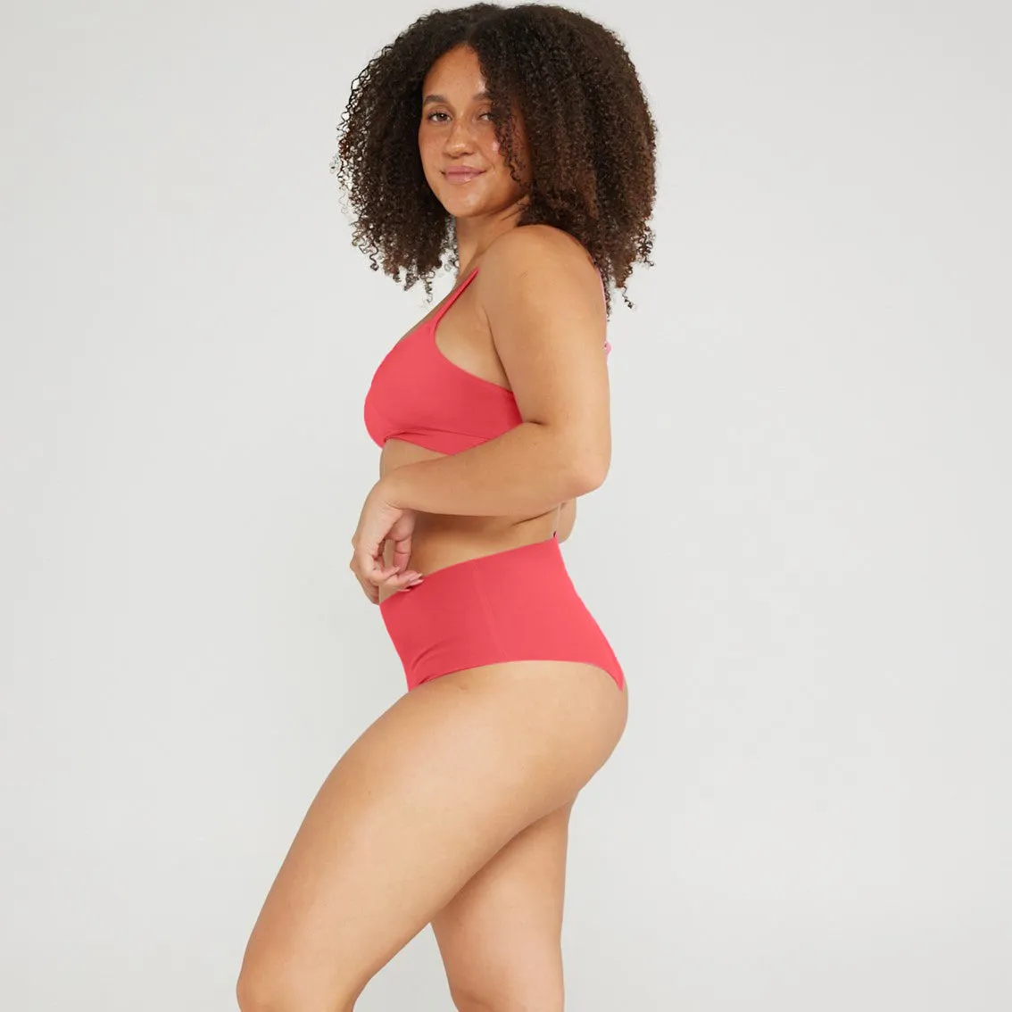 Mid-Rise Cheeky - Seamless Cotton - Rosewood