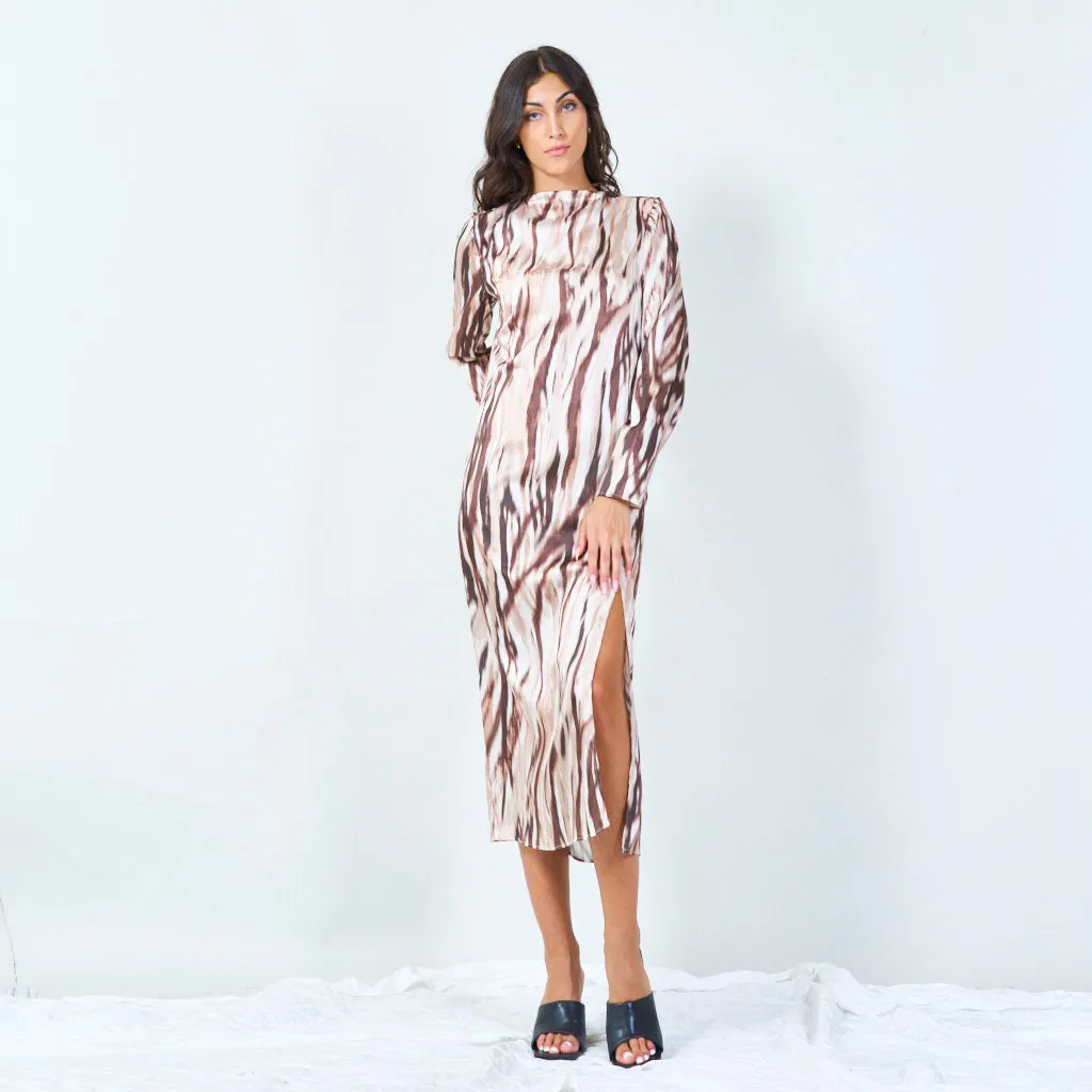 Midi dress with abstract animal print wholesale