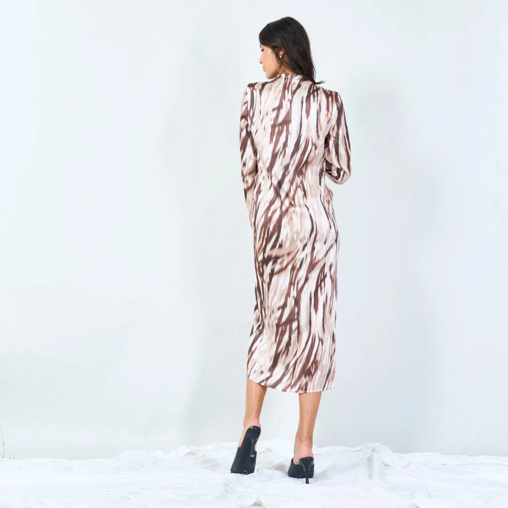 Midi dress with abstract animal print wholesale