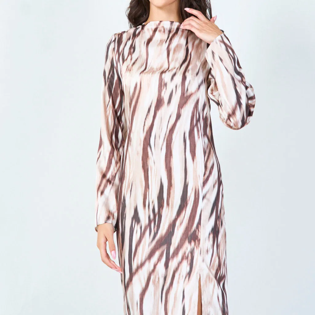 Midi dress with abstract animal print wholesale