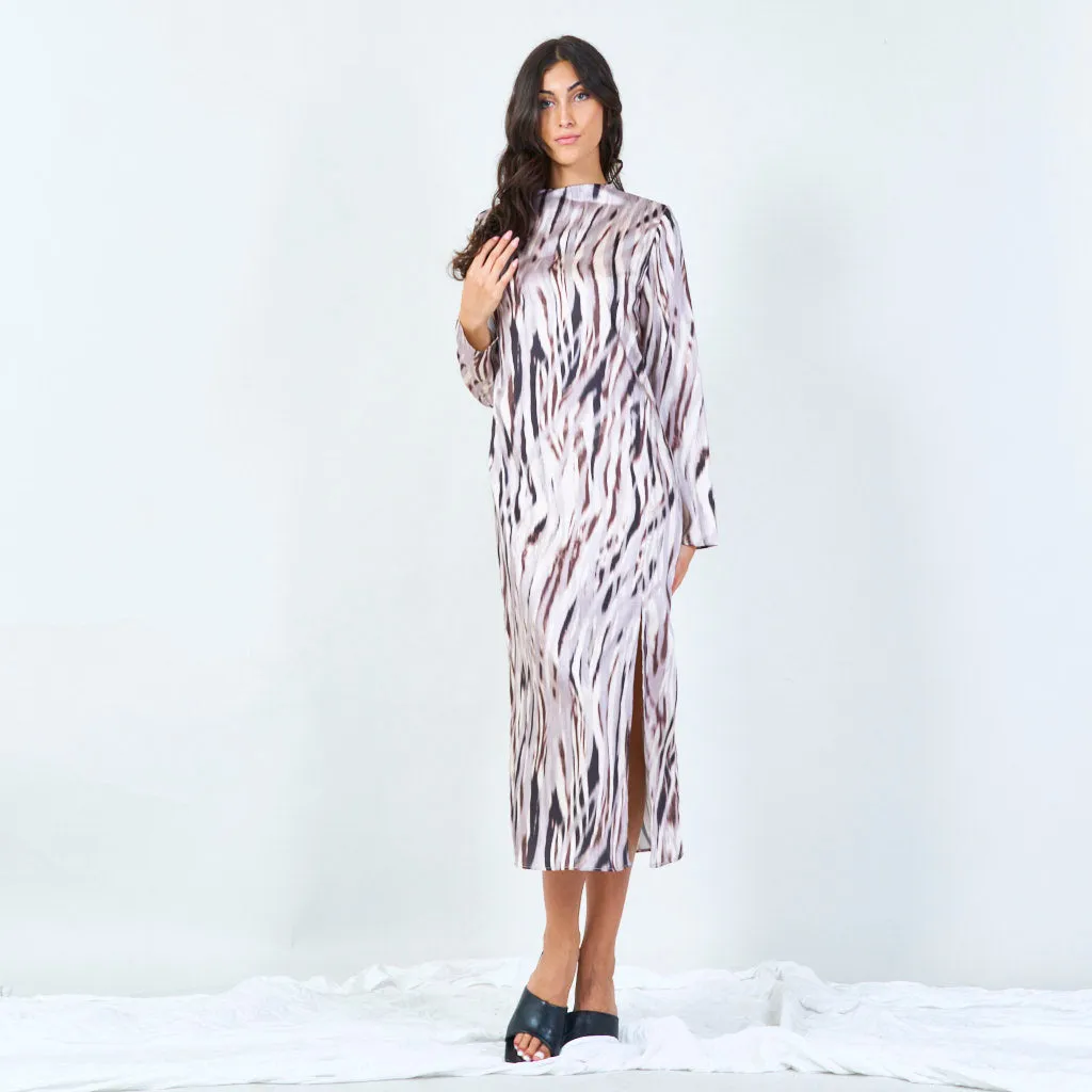 Midi dress with abstract animal print wholesale