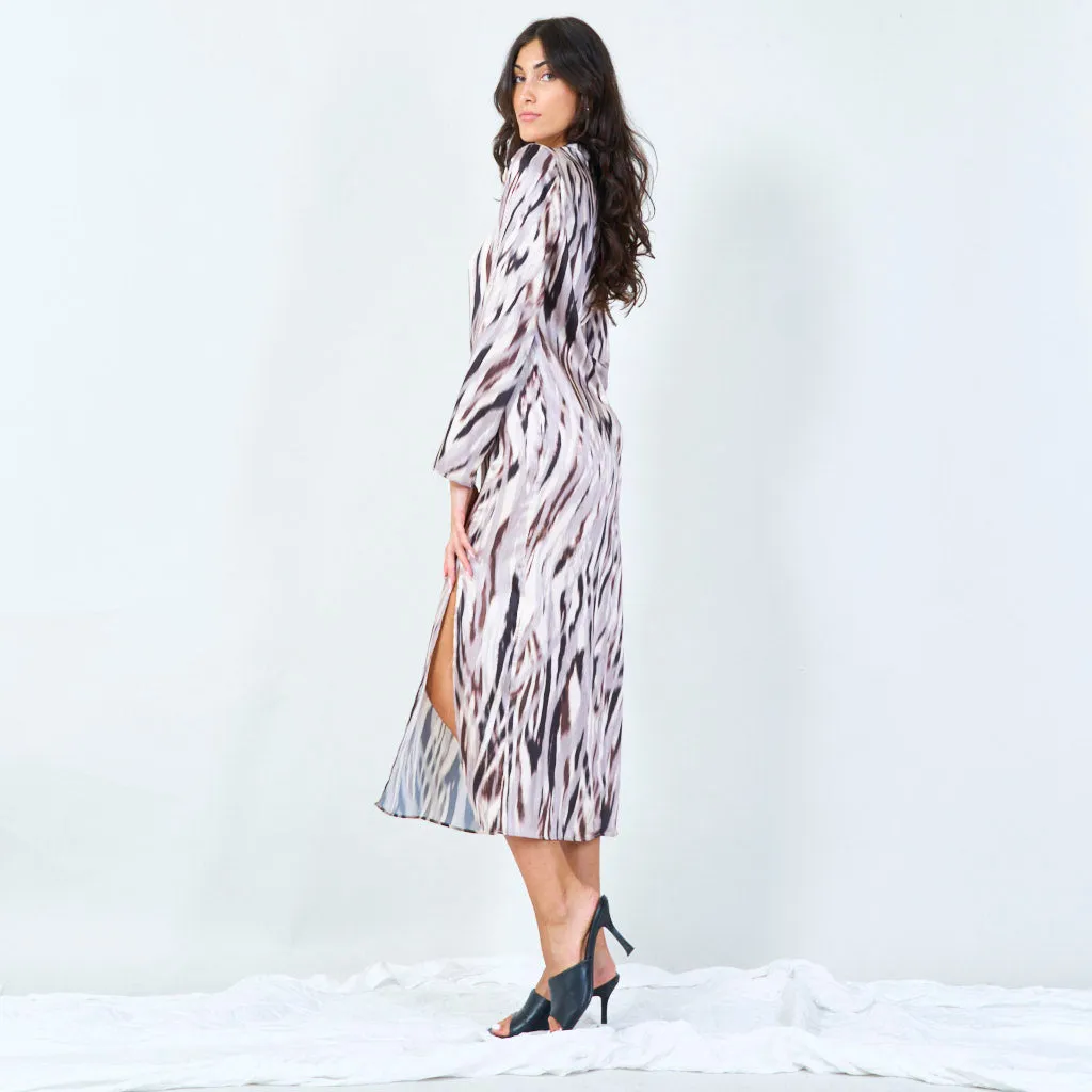 Midi dress with abstract animal print wholesale