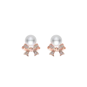 Mikimoto Pearl Bow Earrings