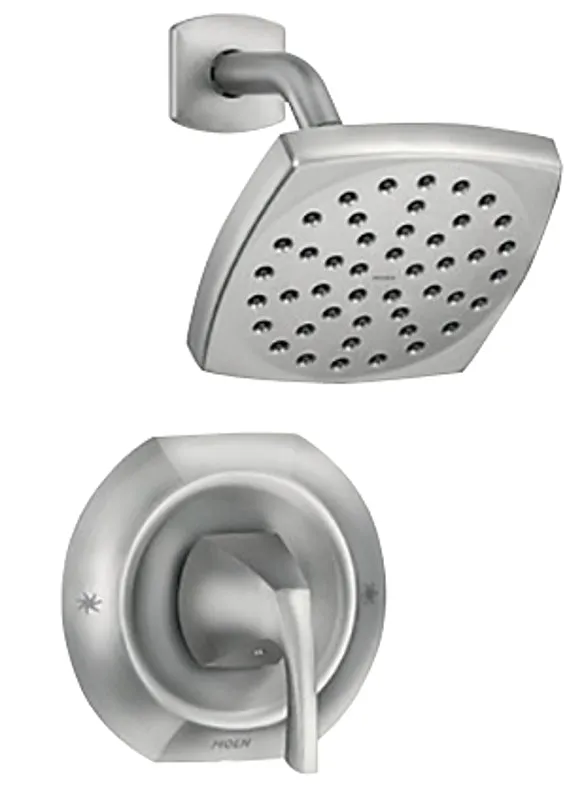 Moen Lindor Posi-Temp Series 82506SRN Tub and Shower Valve, 1.75 gpm, 6 in Showerhead, Metal, Brushed Nickel, 1-Handle :EA: QUANTITY: 1