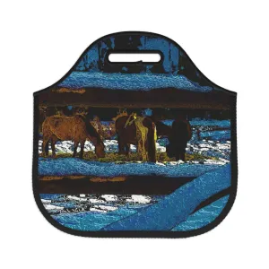 Neoprene Lunch Bag ...  A Horse ... A Saddle ...  Foraging Through The Snow ...  An_Asses 'Cry' ... Central Idaho, November 2022 ...  Original Works ..