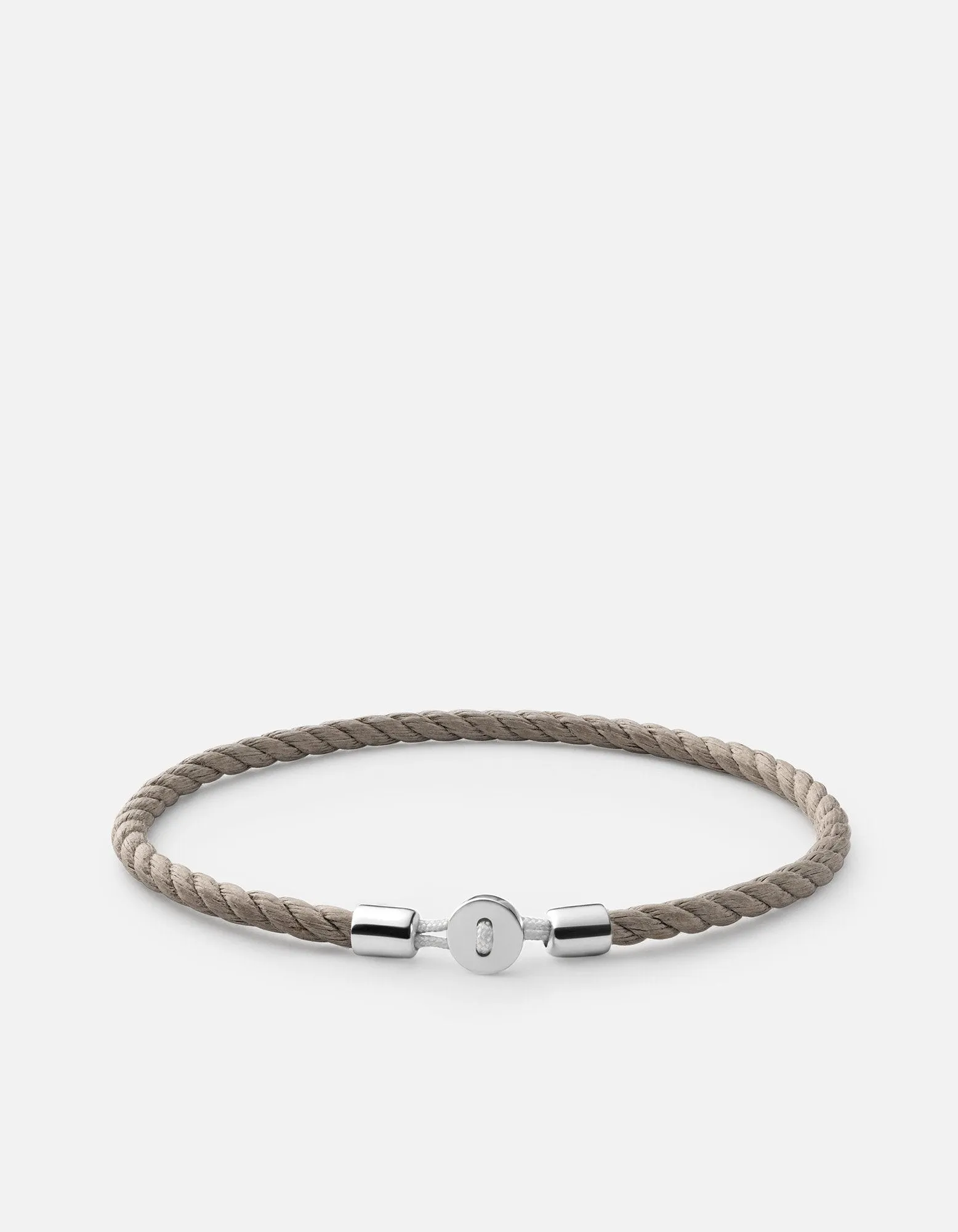 Nexus Cotton Rope Bracelet, Sterling Silver