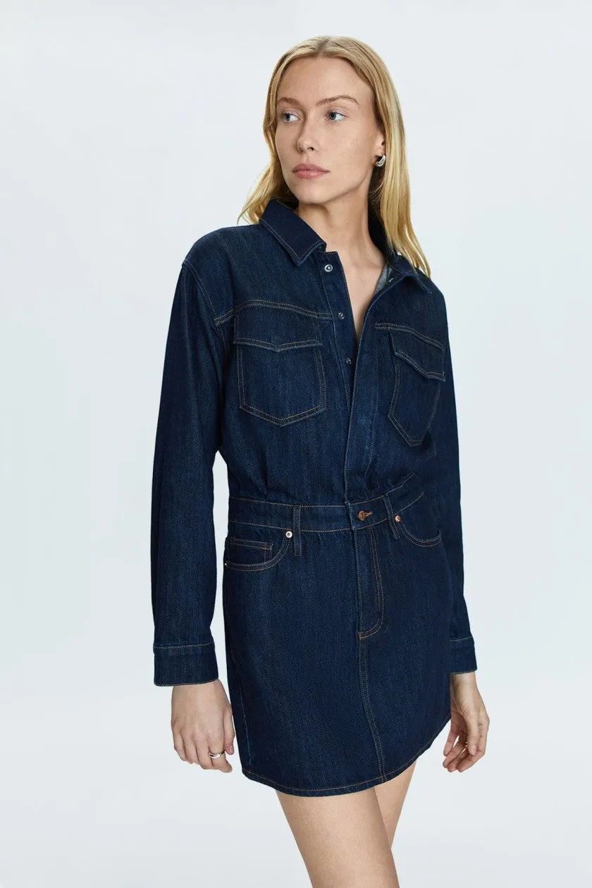 Nina Long Sleeve Mini Denim Dress