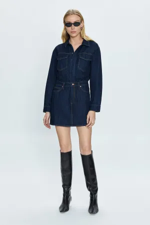 Nina Long Sleeve Mini Denim Dress