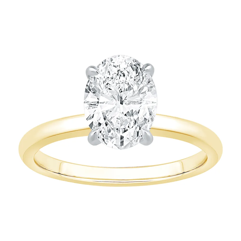 Oval Solitaire Ring with 2.00ct of Laboratory Grown Diamonds in 18ct Yellow Gold