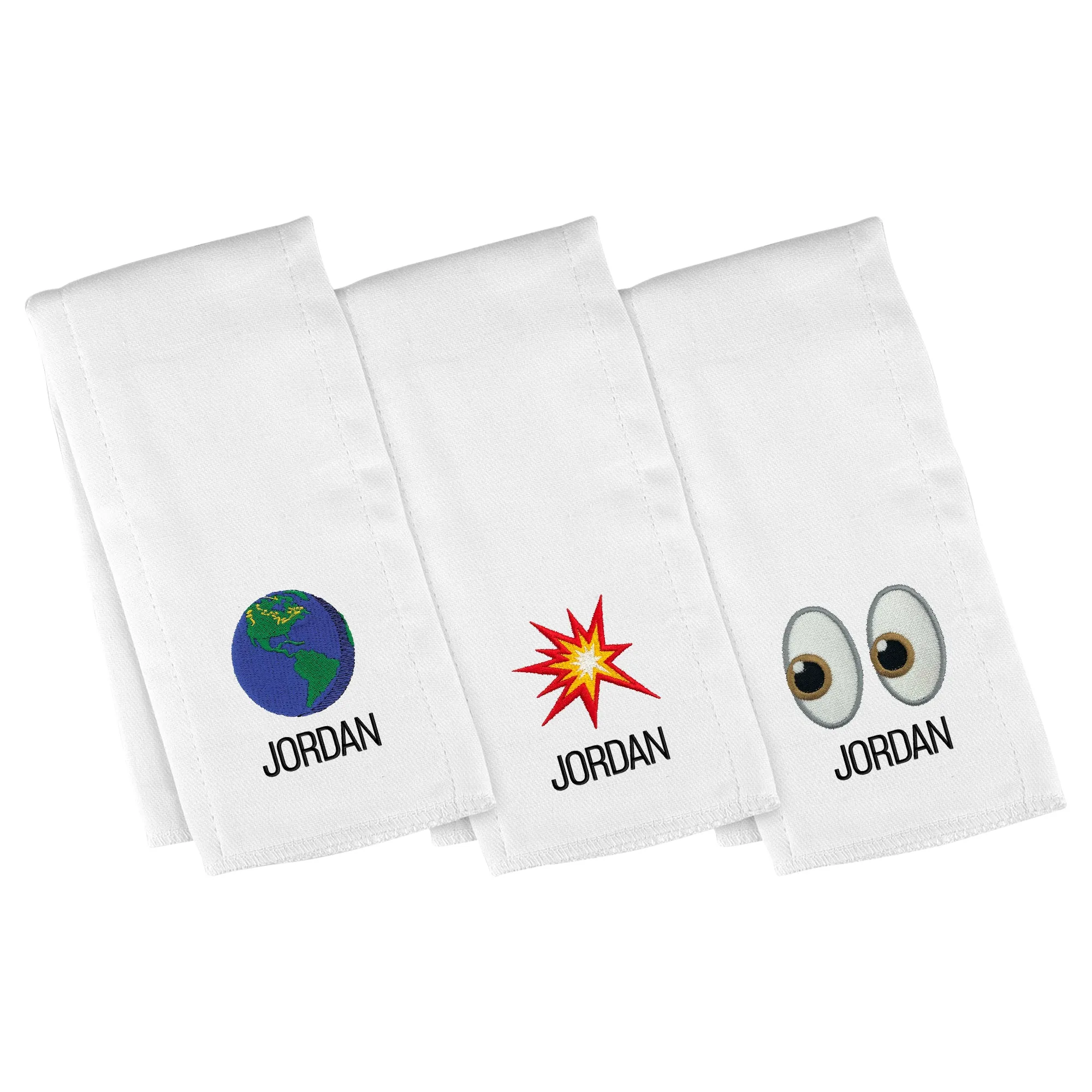 Personalized Emoji Burp Cloth - 3 Pack Watch Out World, I'm Here