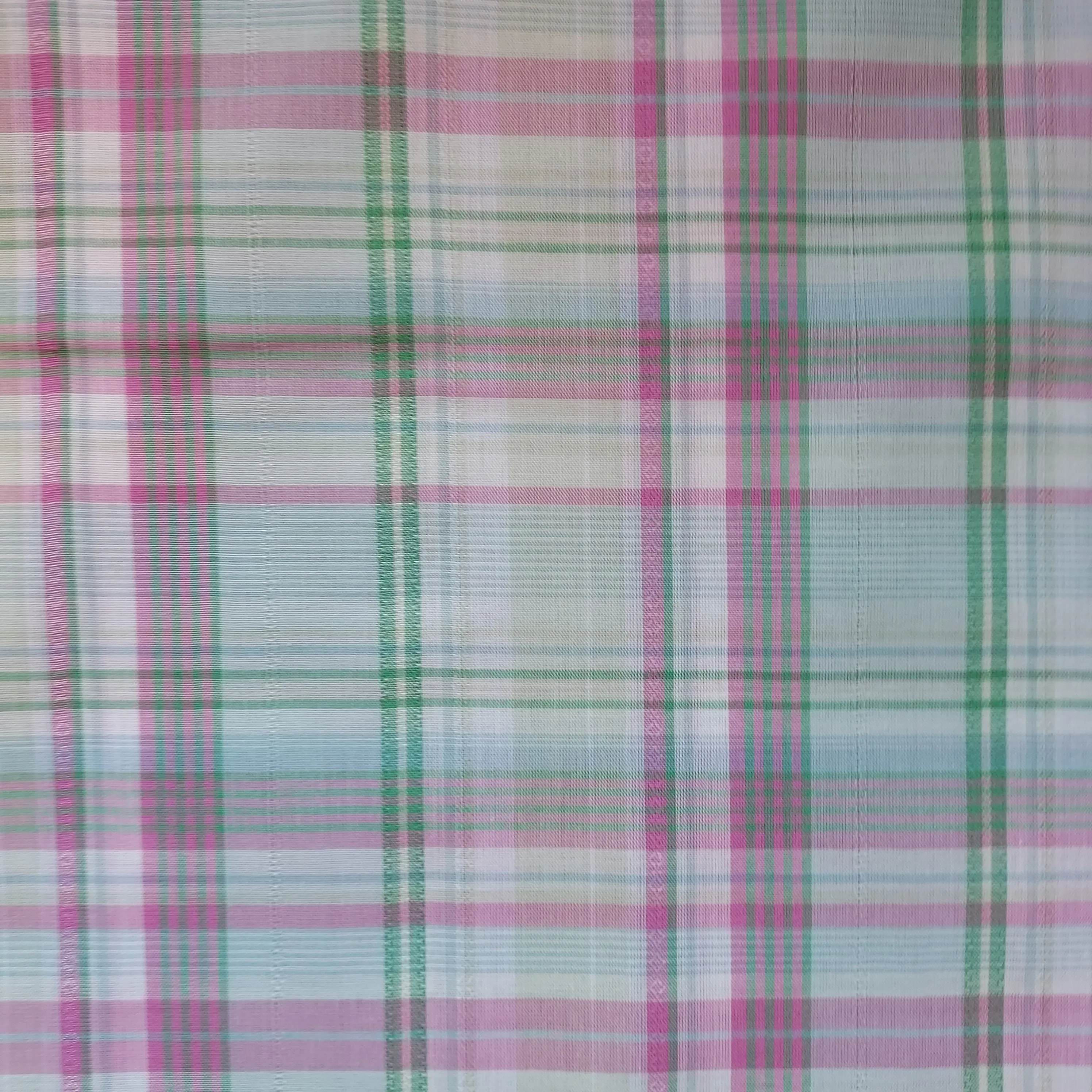 Pink and Green Tartan Check Cotton Lawn Fabric