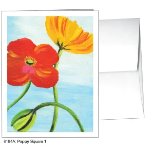 Poppy Square 1, Greeting Card (8194A)