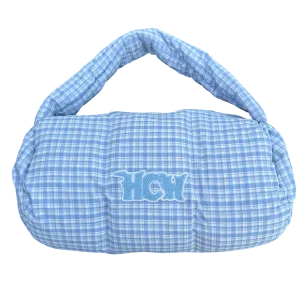 PUFFA DUFFLE BAG (BLUE PLAID)