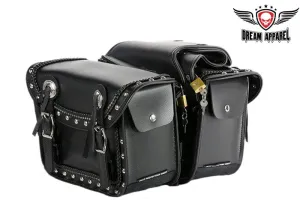 PVC Motorcycle Saddlebag With Quick Release & Studs