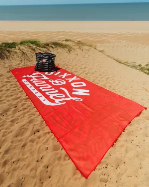 Red Pastime Quick Dry Beach Towel