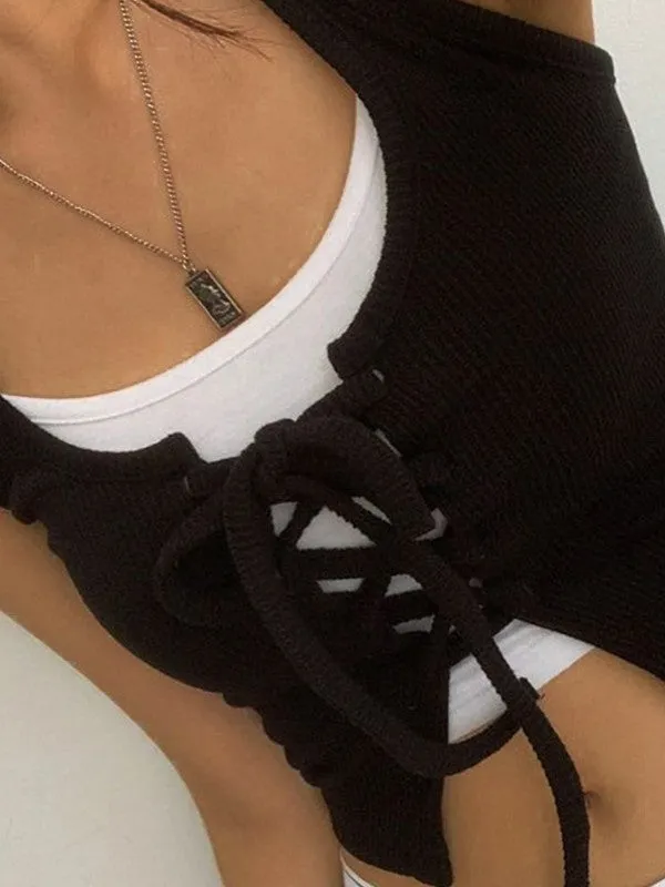 Ribbed Crop Graceful Tank Top Set