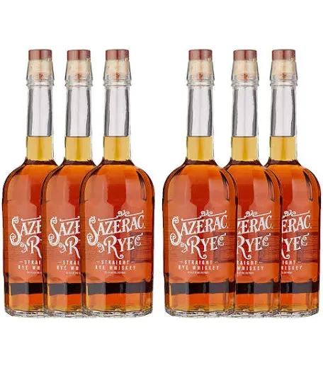 Sazerac Straight Rye Whiskey Full Case Bundle 6-Pack