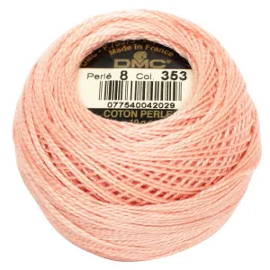 Size 8 Pearl Cotton Ball in Color 353 ~ Peach