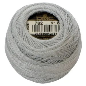 Size 8 Pearl Cotton Ball in Color 762 ~ Very Light Pearl Grey