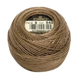 Size 8 Pearl Cotton Ball in Color 840 ~ Medium Beige Brown