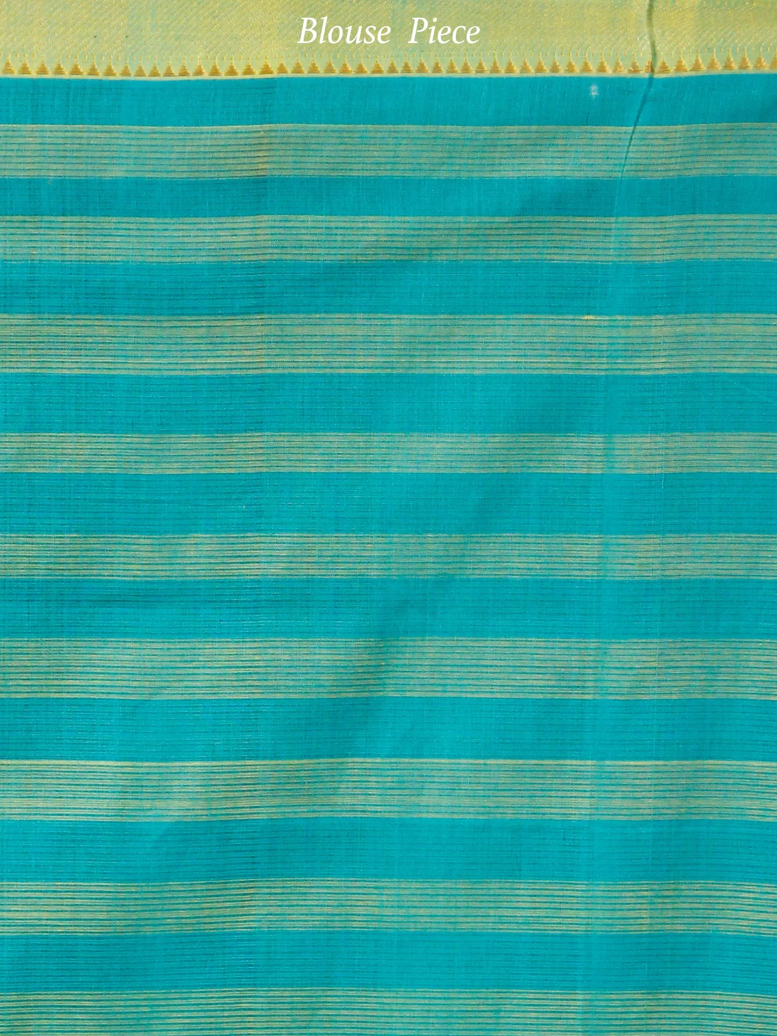 Sky Blue Yellow Handloom Mangalagiri Cotton Saree - S031703682