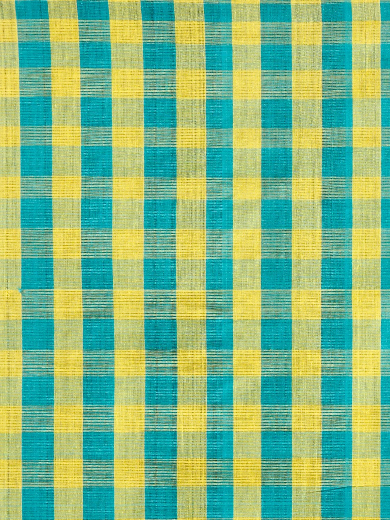 Sky Blue Yellow Handloom Mangalagiri Cotton Saree - S031703682