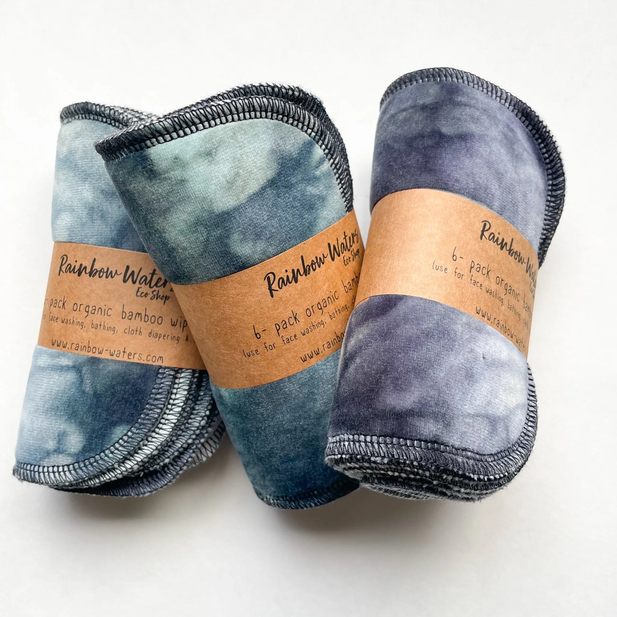 Snow Tiger | 6-pack Reusable Cloth Wipes | Organic Cotton/Bamboo Blend