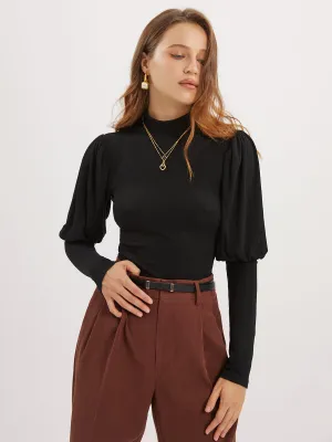 Solid Puff Graceful Long Sleeve Shirt