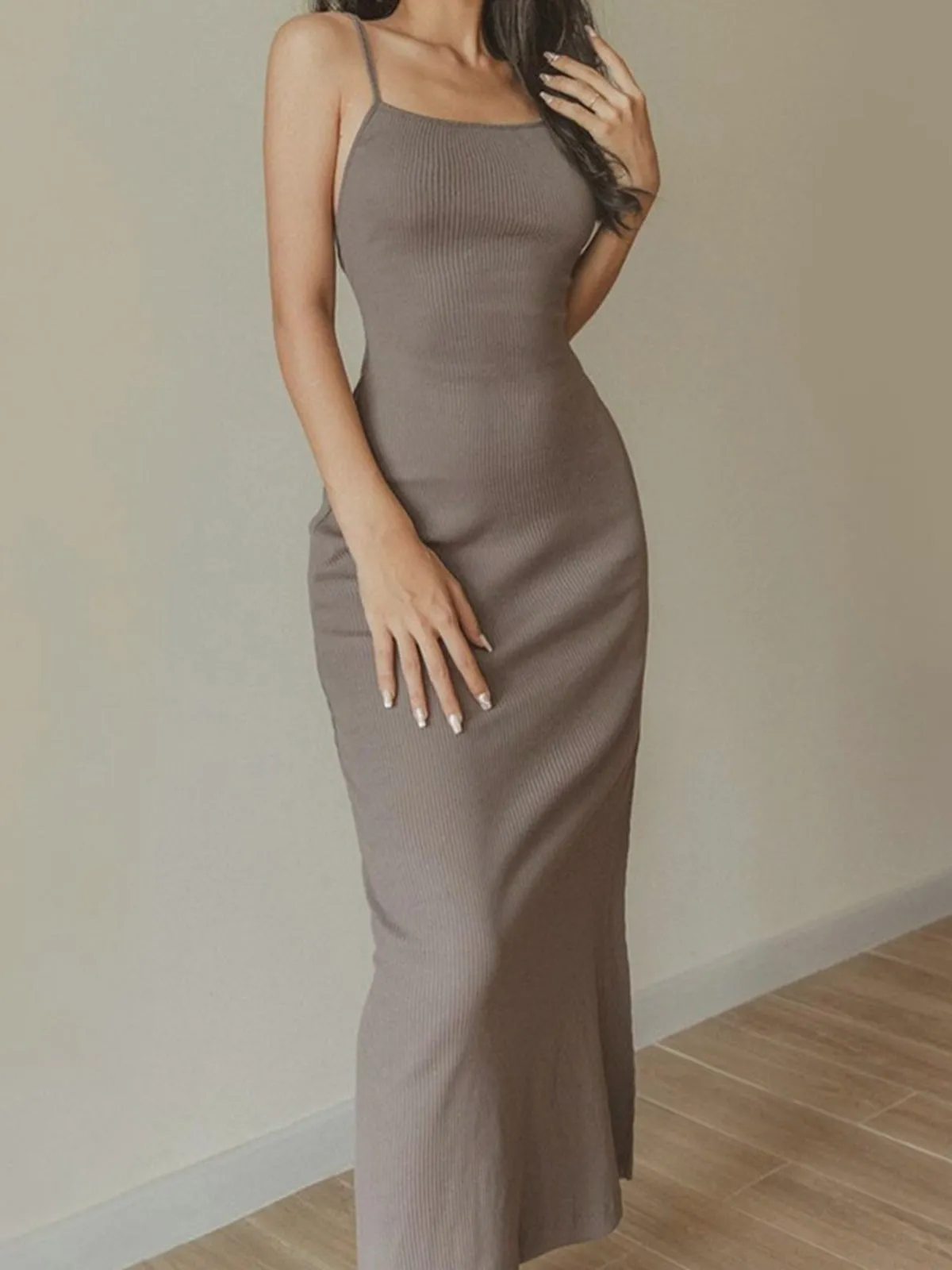 Strap Bodycon Graceful Long Dress