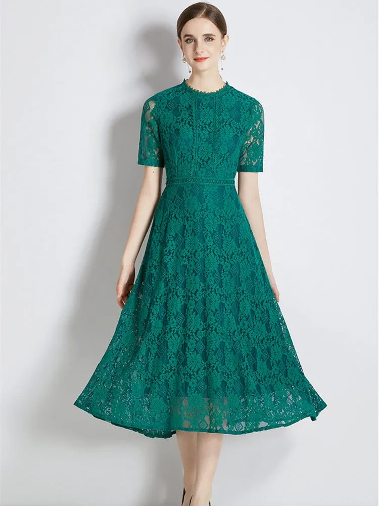 Summer Women Graceful Lace Dress