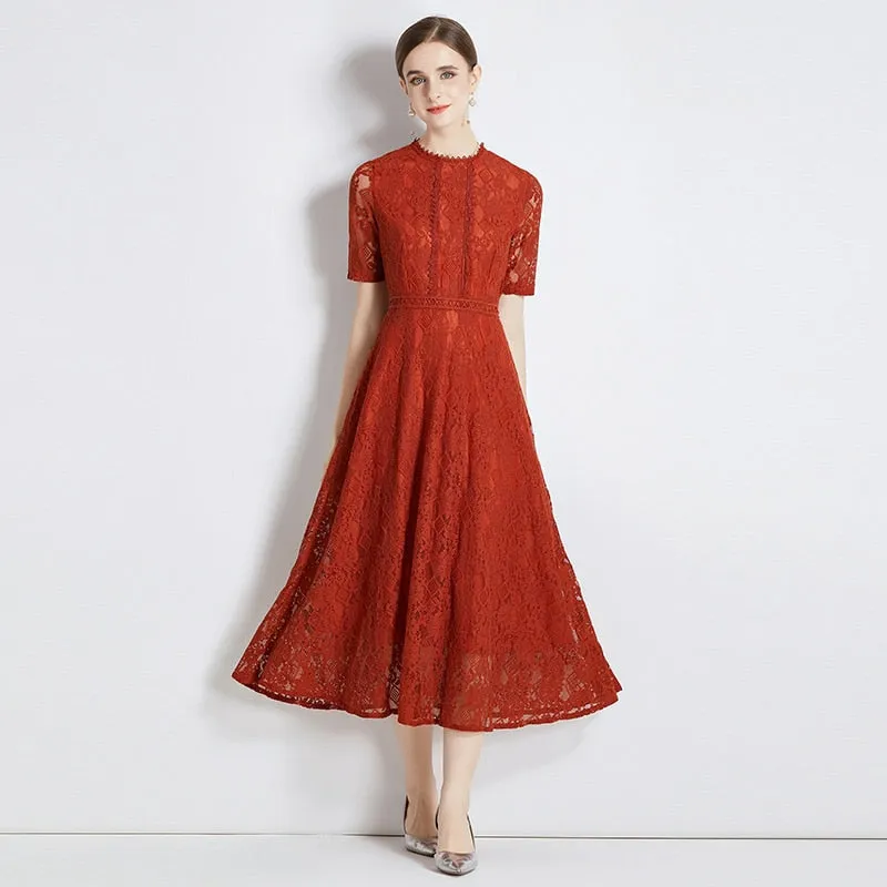 Summer Women Graceful Lace Dress