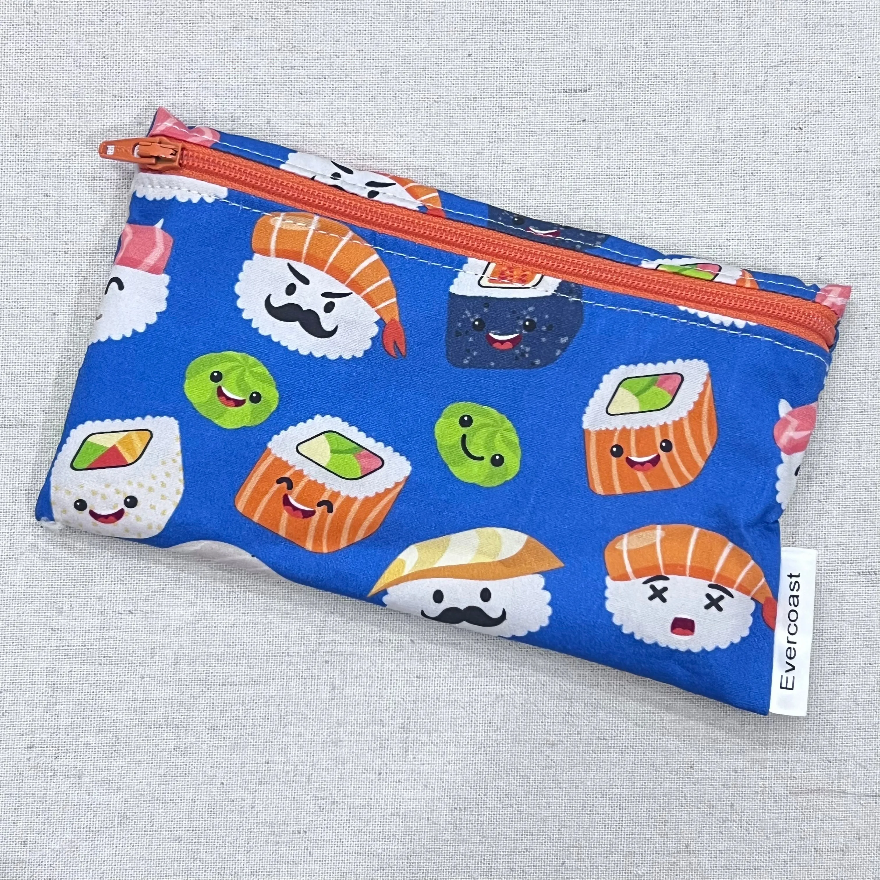 Sushi on Blue Reusable Snack Bag