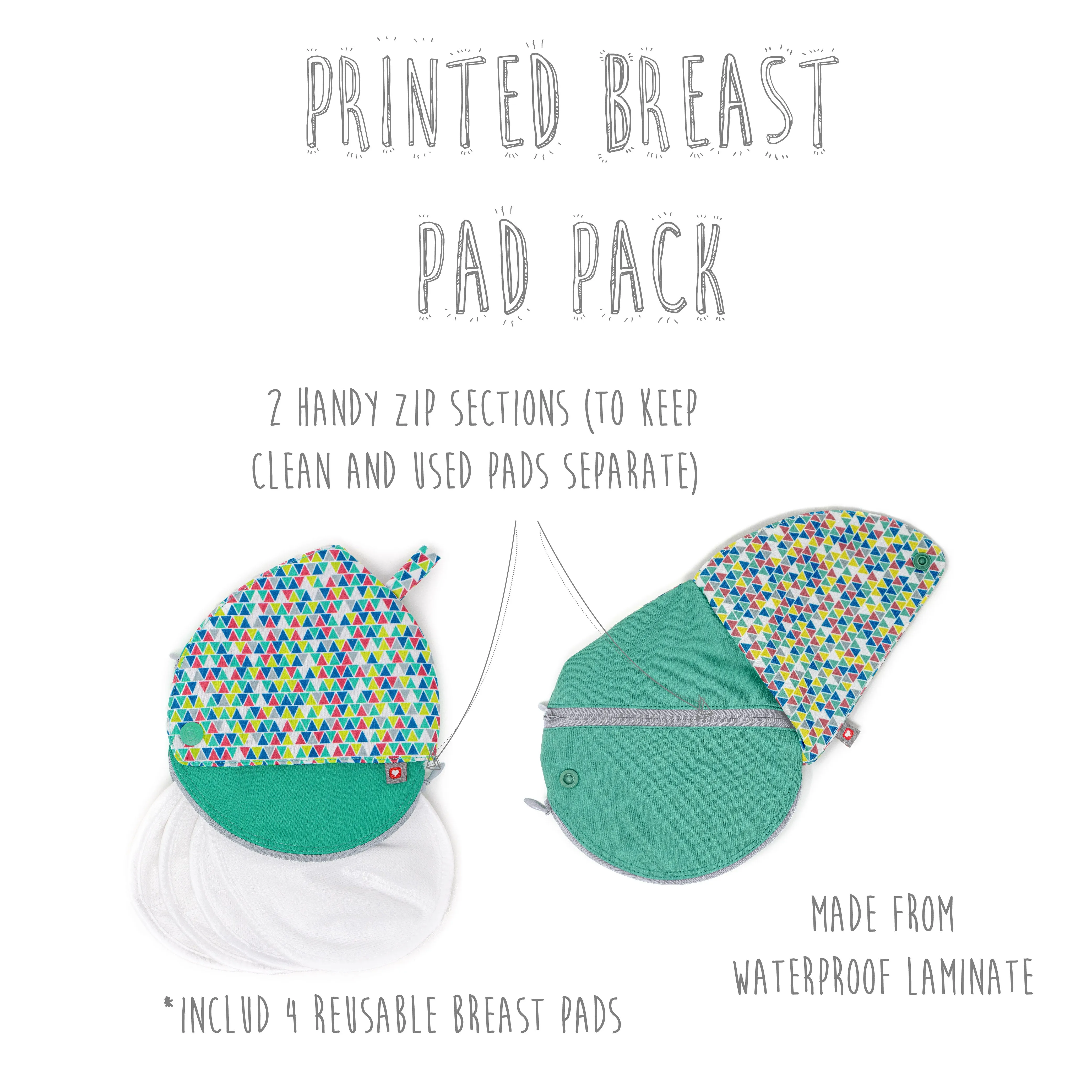 Teardrop Wet/Dry Zipp able Reusable Breast Pad Storage Pouch - *Bag Only Pads Sold Separatelya