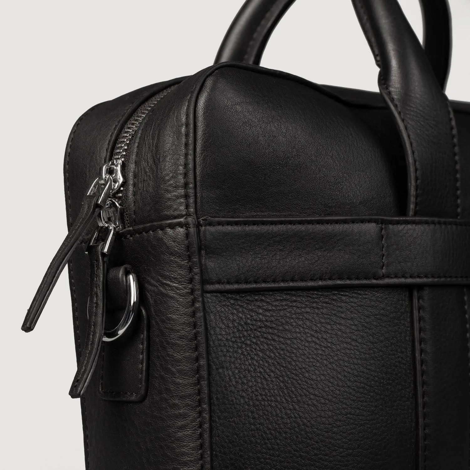 The Captain Black Leather Briefcase