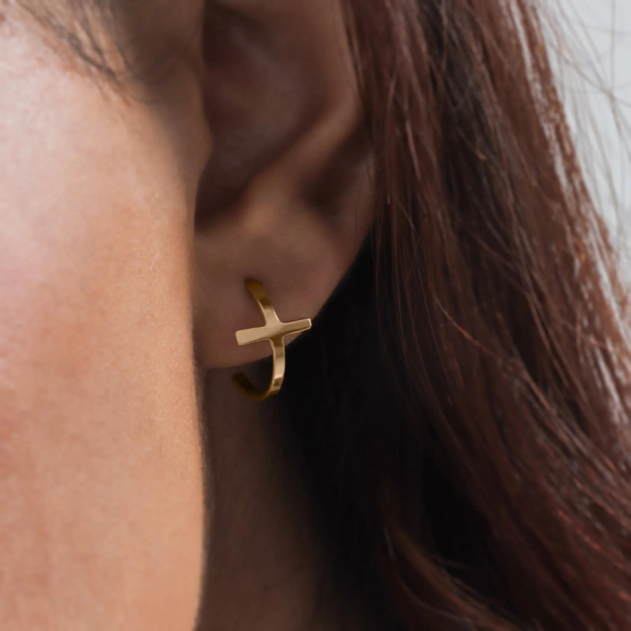 The Daniella Cross Hoop Earrings