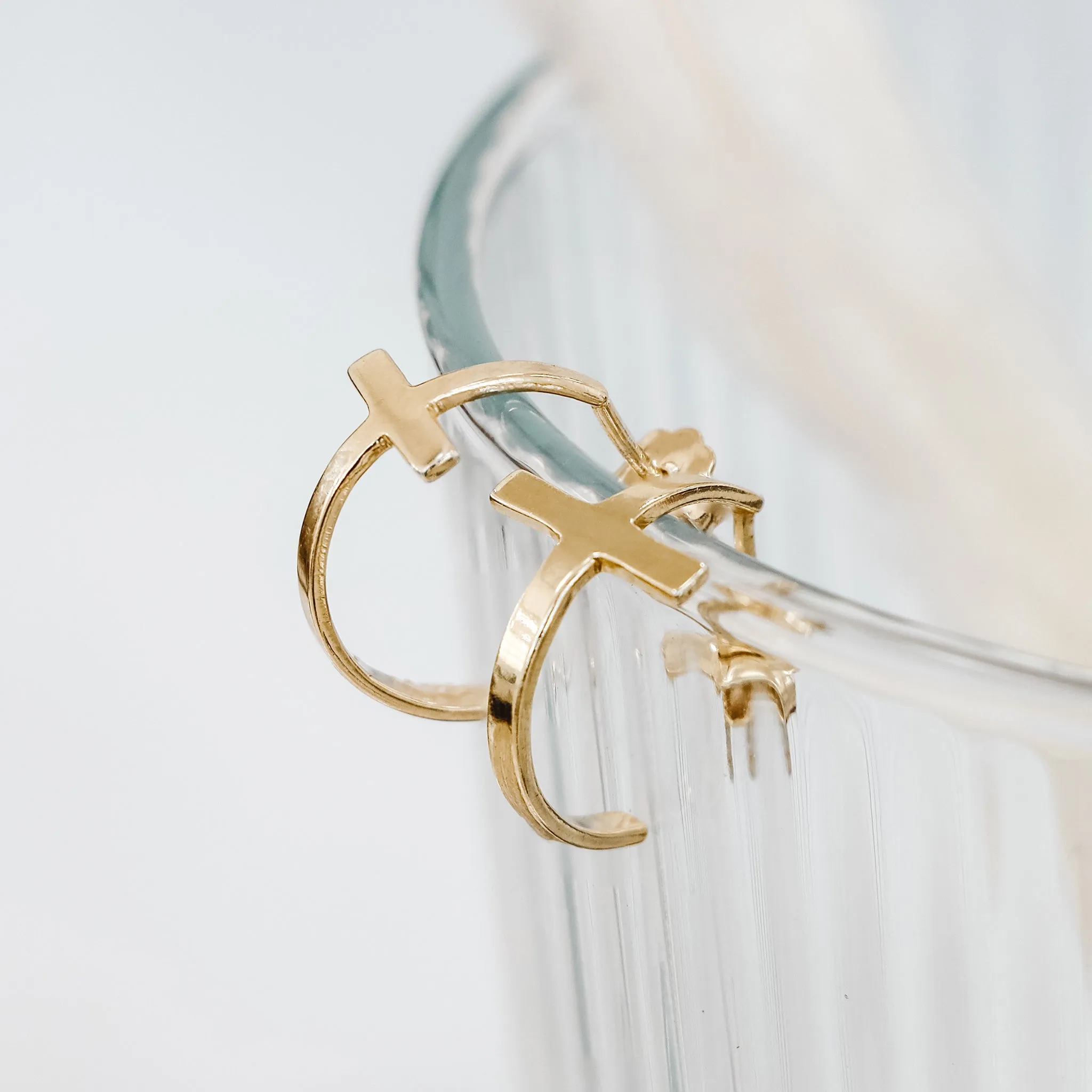 The Daniella Cross Hoop Earrings