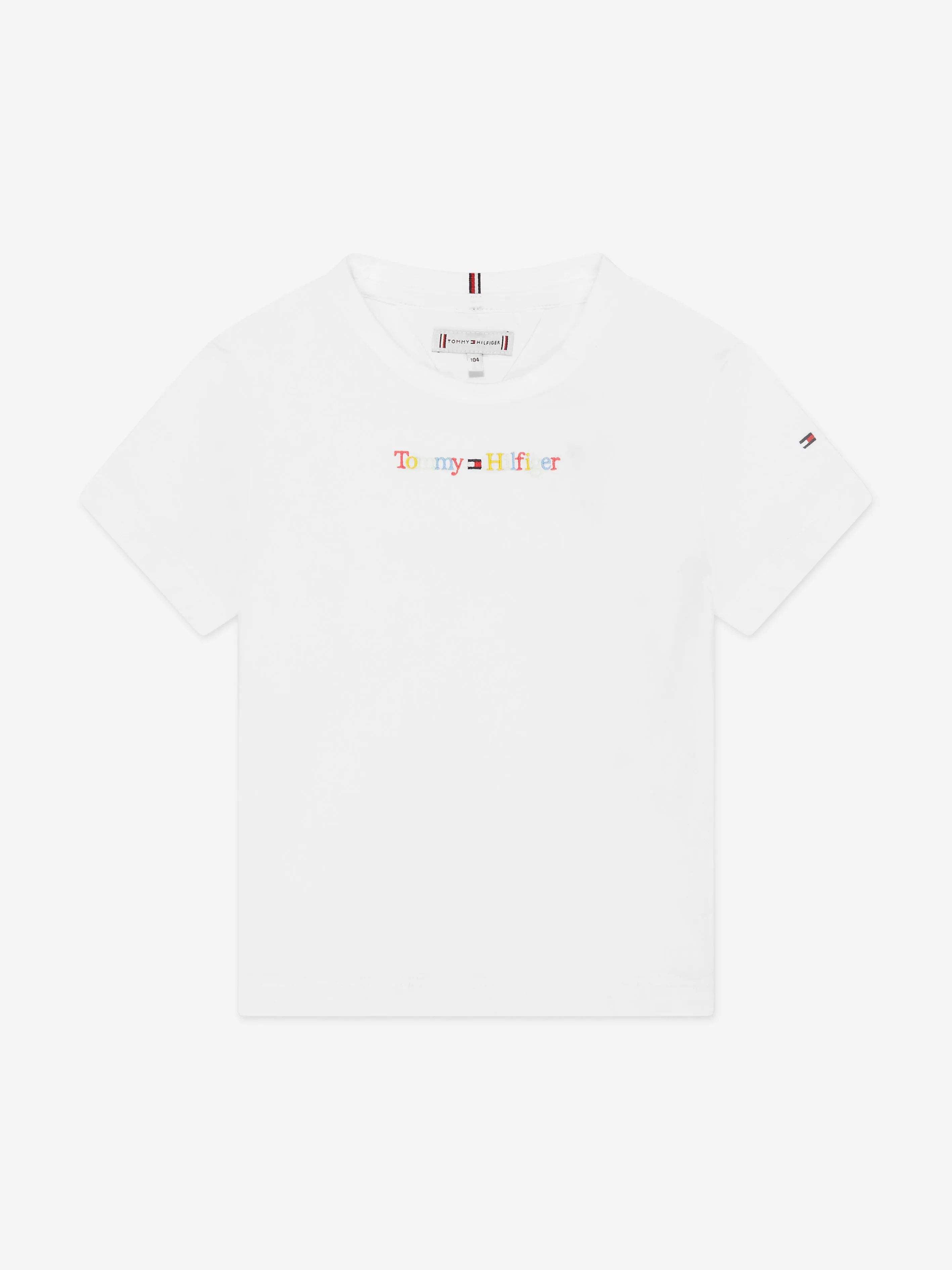 Tommy Hilfiger Girls Logo Print T-Shirt in White