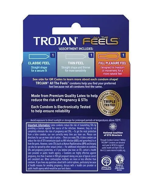 Trojan All The Feels Condoms - Pack Of 3