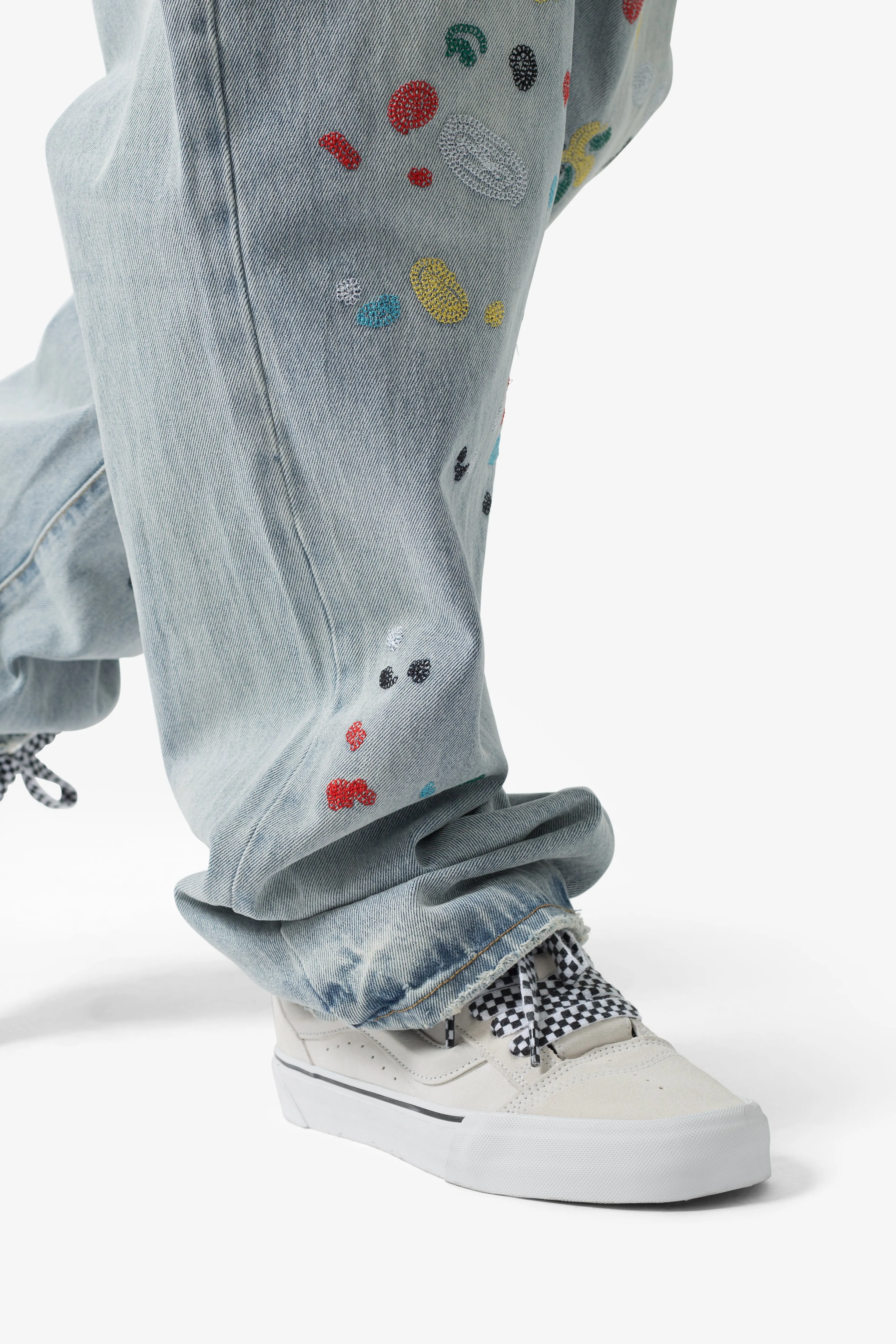 Ultra Baggy Chainstitch Denim - Light Blue