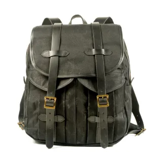 Vintage Leisure Leather Canvas Outdoor Mountain-climbing Backpack 5023