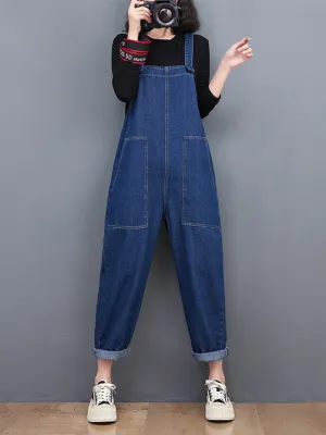 Wide Leg Denim Overalls For Women/Casual Jumpsuit/Summer and Spring Jumpsuit