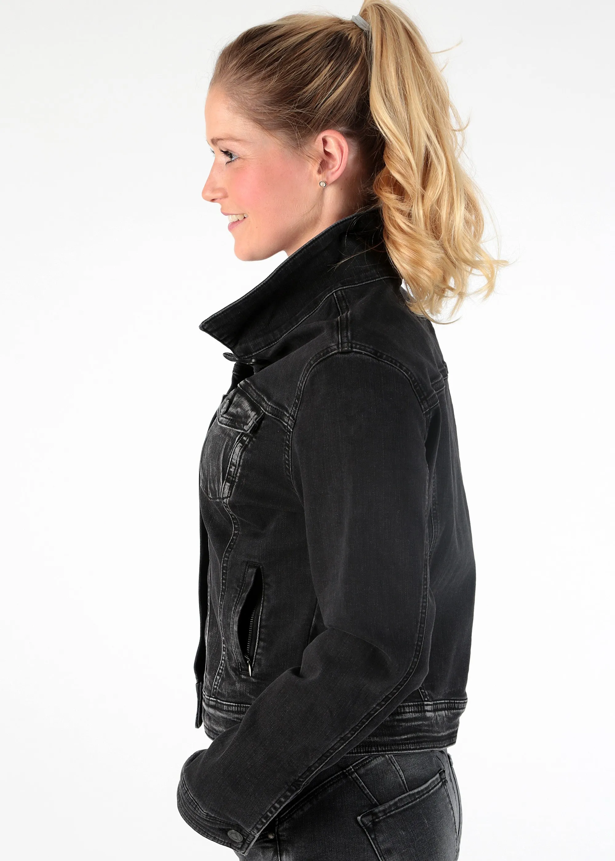 Zwart spijkerjasje | M.O.D. Suzy jeans jacket masaai black